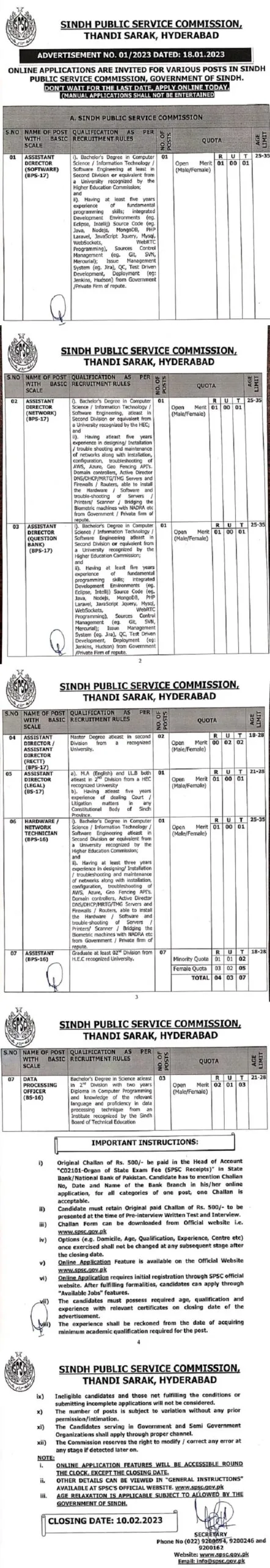 SPSC Jobs 2023 - Apply Online