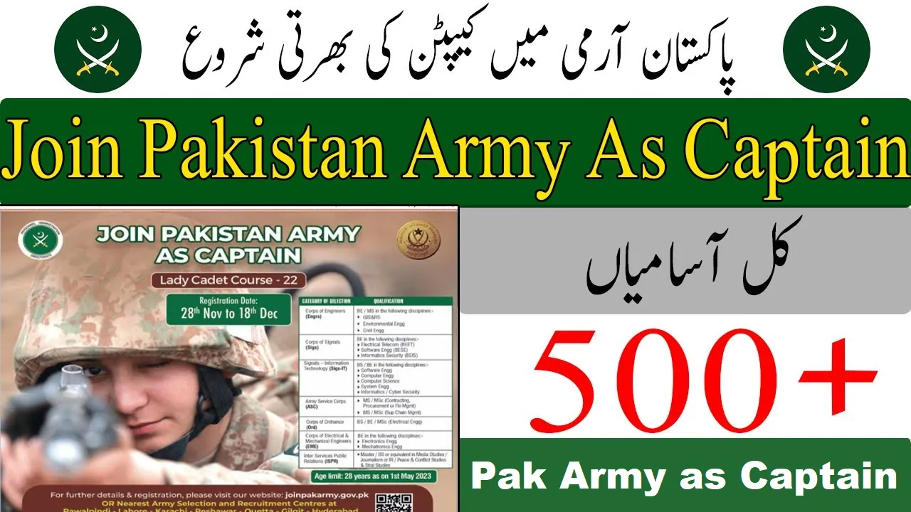 Join Pak Army as Captain